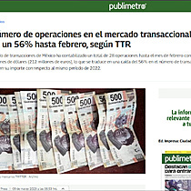 El nmero de operaciones en el mercado transaccional de Mxico cay un 56% hasta febrero, segn TTR